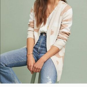 Anthropologie Moth Camo Open Cardigan
